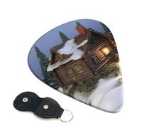 Confezione da 6 plettri per chitarra in legno rustico con supporto, plettri per chitarra personalizzati, antiscivolo, portatili, ukulele, basso, 0,71 mm, per amanti della chitarra acustica, regali