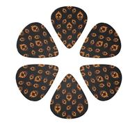 Confezione da 6 plettri per chitarra personalizzati a forma di teschio di fuoco e fiamma, sottili, medi, spessi (0,46 mm/0,71 mm/0,96 mm) per basso, chitarra acustica, elettrica e mandolino