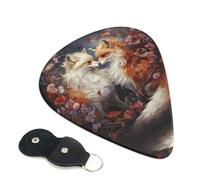Confezione da 6 plettri per chitarra romantica a forma di volpe, accessori per basso elettrico e acustico, plettri pesanti per chitarra, con borsa organizer