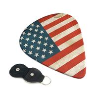 Confezione da 6 plettri per chitarra vintage con bandiera americana con supporto, plettri per chitarra personalizzati, antiscivolo, portatili, ukulele, basso, 0,46 mm, per amanti della chitarra