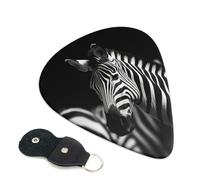 Confezione da 6 plettri per chitarra Zebra bianco e nero - Set di plettri (0,46 mm/0,71 mm/0,96 mm) adatti per chitarra e ukulele