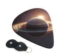 Confezione da 6 plettri personalizzati per chitarra, con scatola portaoggetti, con anello di Saturno, plettro per chitarra elettrica, acustica, plettro per basso (0,46 mm, 0,71 mm, 0,96 mm)