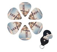 Confezione da 6 plettri personalizzati per chitarra, con stampa Golden Gate Bridge, per chitarre acustiche, violino, ukulele, basso