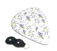 Confezione da 6 plettri rotondi per chitarra con fiori di lavanda - 0,46 0,71 0,93 mm, con plettri per chitarra elettrica, sottili, medi, pesanti, per chitarra acustica, basso, ukulele