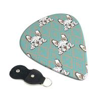 Confezione da 6 plettri vintage pop art Bulldog francese - 0,46 0,71 0,93 mm, include plettri per chitarra elettrica, sottili, medi e pesanti, per chitarra acustica, basso, ukulele, confezione da 6