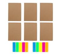 Confezione Da 6 Quaderni In Carta Kraft E 2 Set Di Adesivi Per Indici, Quaderni Vuoti, Strumenti Per Ufficio E Studio, Cancelleria Per Studenti, Diario Di Viaggio