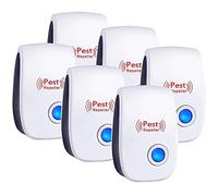 Confezione da 6 repellenti ad ultrasuoni per topi e roditori per interni, per casa, per insetti, zanzare, scarafaggi, formiche, roditori, topi, ragni e scarafaggi