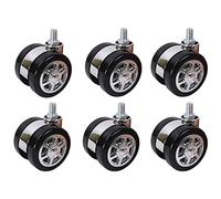 Confezione da 6 rotelle girevoli for sedia ufficio for pavimenti duri, in poliuretano, di ricambio, diverse misure(Stem,61mm/2.4in)