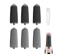 Confezione da 6 rulli di ricambio compatibili con finitura touch impeccabile Pedi Strumento Elettrico Include una spazzola per la pulizia (3 Nero Grosso e 3 Grigio Fine)