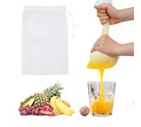 Confezione da 6 sacchetti per frutta a guscio, 35,5 x 25,4 cm, sacchetti in tessuto di nylon per formaggio, riutilizzabili, sacchetti per latte di nocciole, 200 sacchetti a rete fine per scolare