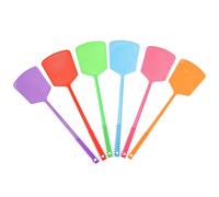 Confezione da 6 scacciamosche resistenti, extra lunghi 45 cm, in plastica, con manico antiscivolo, strumento manuale per insetti per interni ed esterni, durevole e riutilizzabile (colorato)