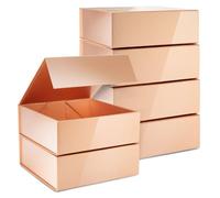 Confezione da 6 scatole regalo quadrate con coperchio per testimoni dello sposo, damigella d'onore, 24,9 x 24,9 x 8,9 cm, scatola regalo magnetica per feste, vendita al dettaglio