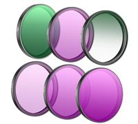 Confezione da 6 setacci multiuso essenziali per action camera, per evidenziare la rapida installazione e le conseguenze creative delle immagini