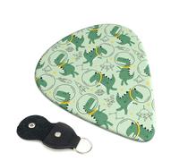 Confezione da 6 simpatici dinosauri nello spazio, accessori per chitarra acustica, basso, chitarra elettrica, ukulele, plettri medi per chitarra, con borsa organizer