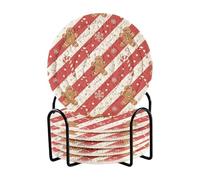Confezione da 6 sottobicchieri rotondi in cotone con supporto, decorazione minimalista per la casa per varie tazze, bar