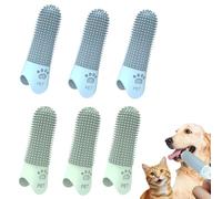 Confezione da 6 Spazzolini da Dito per Cani e Gatti, Spazzolino per Igiene Dentale 360º per Animali, Spazzolino da Dito in Silicone, Perfetto per Cuccioli, Rimuove Tartaro, Alito Cattivo & Pulizia Quo