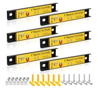 Confezione da 6 strisce magnetiche porta attrezzi da 20,3 cm, resistenti, per montaggio a parete, per chiavi magnetiche, cacciaviti, organizer per garage, officina