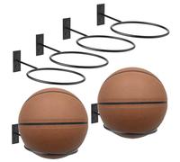 Confezione da 6 supporti a parete in metallo con viti, robusti supporti per pallacanestro, calcio, pallavolo e altro ancora