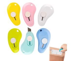 Confezione da 6 taglierina piccola, mini cutter, mini cutter, taglierina portatile, piccolo, universale, coltello da cancelleria per busta, pacchetto, taglio carta, cartone, scatola o imballaggio
