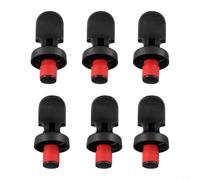 Confezione da 6 tappi per bottiglie di vino con chiusura ermetica per birra, acqua minerale e olio, tappi in plastica PP bianchi e neri con guarnizione in gomma, 7 x 3,2 cm (nero)