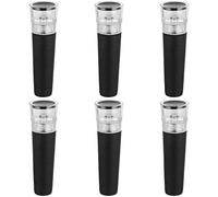 Confezione da 6 tappi sottovuoto per vino, in plastica ABS trasparente, 8,4 x 2,5 x 1,5 cm, riutilizzabili, per bottiglie di vino da 1,7-2,1 cm, colori bianco nero trasparente