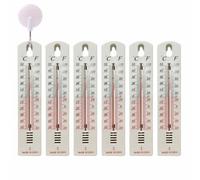 Confezione da 6 Termometri da Parete - Indicatore di Temperatura Analogico per Interno ed Esterno | Rilevatore Climatico ad Alta Precisione | Mostra °C e ℉, Ideale per Casa, Serra, Giardino, 19,5cm