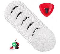 Confezione da 6 testine di ricambio per mocio rotante compatibili con il sistema EasyWring a 1 serbatoio, ricariche per testine di mocio riutiliz