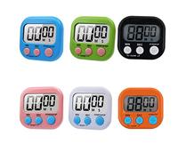 Confezione da 6 timer digitale da cucina con grande schermo, timer magnetico, allarme forte con cifre grandi, conto su/giù, interruttore on/off, insegnanti, aula, cucina, cottura