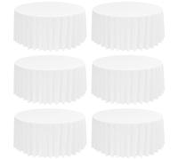 Confezione da 6 Tovaglie Circolari Bianche, Tovaglie in Fibra di Poliestere di Alta Qualità 275 cm, Tovaglia Riutilizzabile Resistente a Macchie e Rughe, Rotonde Tovaglia per Banchetti Nozze