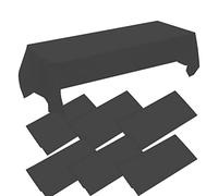 Confezione da 6 tovaglie nere | 137,2 x 274,3 cm | Tovaglia in plastica | Tovaglia in plastica nera usa e getta per feste, Natale, matrimoni, feste di compleanno