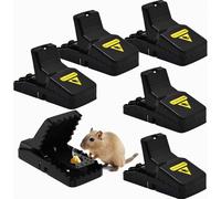 Confezione da 6 trappole a scatto riutilizzabili per topi e ratti, ideali per casa e giardino, trappole in plastica resistenti con esca
