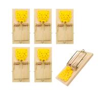 Confezione da 6 trappole tradizionali per topi in legno, per roditori, veleni e atossici, riutilizzabili, per interni (6)