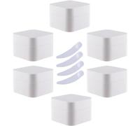Confezione da 6, vasetti quadrati for crema in plastica blu(White,10ml)