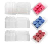 Confezione da 60 contenitori per cera - 6 stampi per cera vuoti in plastica trasparente - Clamshells per crostate di cera si scioglie