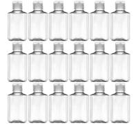 Confezione da 60 flaconi di disinfettante per le mani, vuoti, ottagonali, in plastica, con tappo a scatto, capacità 60 ml, design trasparente, per viaggi, casa e ufficio
