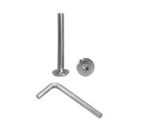 Confezione da 60 pezzi in acciaio zincato, bulloni M6 x 50 mm, bulloni per connettore mobili, viti a brugola esagonali, bulloni JCB completamente filettati (60, M6 x 50 mm)