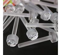 Caterpillar Red Confezione da 60 Viti a Testa Zigrinata in Plastica Acrilica Trasparente, a Taglio + zigrinate M4 x 30mm - Acrilico Viti