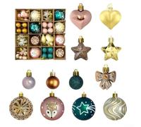 Confezione da 64 palline di Natale in plastica, design artistico moderno | Forme artistiche moderne, look contemporaneo elegante, migliora la decorazione degli alberi, il tocco artistico