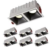 Confezione da 7 faretti LED a Doppia Testa a Cornice, faretti da Incasso a soffitto a Nido d'Ape retrofit, faretti da soffitto a bulbo oculare, faretti da Incasso a soffitto