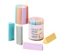 Confezione da 7 gomme triangolari colorate per scuola, ufficio, ambiente, materiali con gomma non mortale per uso in ufficio