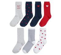 Confezione da 7 paia di calze cuori Blu 19/22