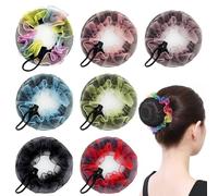 Confezione da 7 retine colorate per chignon, copertura per chignon da balletto, invisibili, per chignon, accessori per capelli per donne e ragazze
