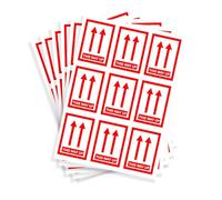 Confezione da 72 adesivi "This Way Up" - Etichette di carta 64 mm x 46 mm per scatole e imballaggi - Etichette di spedizione a freccia per pacchi, traslochi e articoli fragili