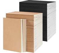 Confezione da 72 quaderni in carta kraft, 15,5 x 20,3 cm, formato A5, con copertina morbida, per bambini, studenti, scrittura, schizzi, diario di viaggio, ufficio con 60 pagine, 30 fogli (nero, marrone, linea)