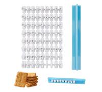 Confezione da 72 timbri alfanumerici per biscotti in silicone, timbri per biscotti, timbri con numeri, adatti per cuocere, fare biscotti e caramelle, ecc.