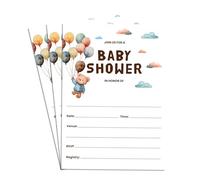 Confezione da 75 biglietti d'invito a forma di orso da appendere a un solo lato, colore neutro, 12,7 x 17,8 cm