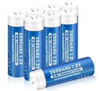 Confezione da 8 batterie ricaricabili AA, 2600 mAh NiMH, ad alta capacità 1,2 Volt, batteria ricaricabile per uso domestico AA doppia A bassa autoscarica