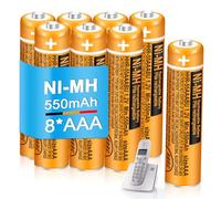 Confezione da 8 batterie ricaricabili AAA da 550 mAh 1,2 V HHR-55AAABU NI-MH per telefoni cordless BT Gigaset per uso quotidiano