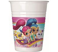Confezione da 8 Bicchieri in Plastica, Shimmer e Shine, Multicolore