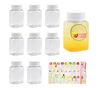 Confezione da 8 bottiglie di plastica con coperchi, bottiglie di bevande a prova di perdite, contenitori per bevande con coperchio, per conservare acqua e altre bevande fatte in casa (100 ml)